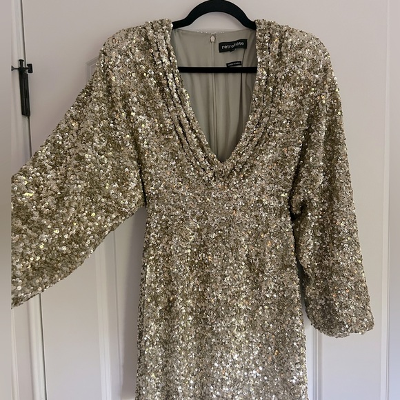 Retrofete Aubrielle Dress in champagne. Worn once. - Picture 2 of 4